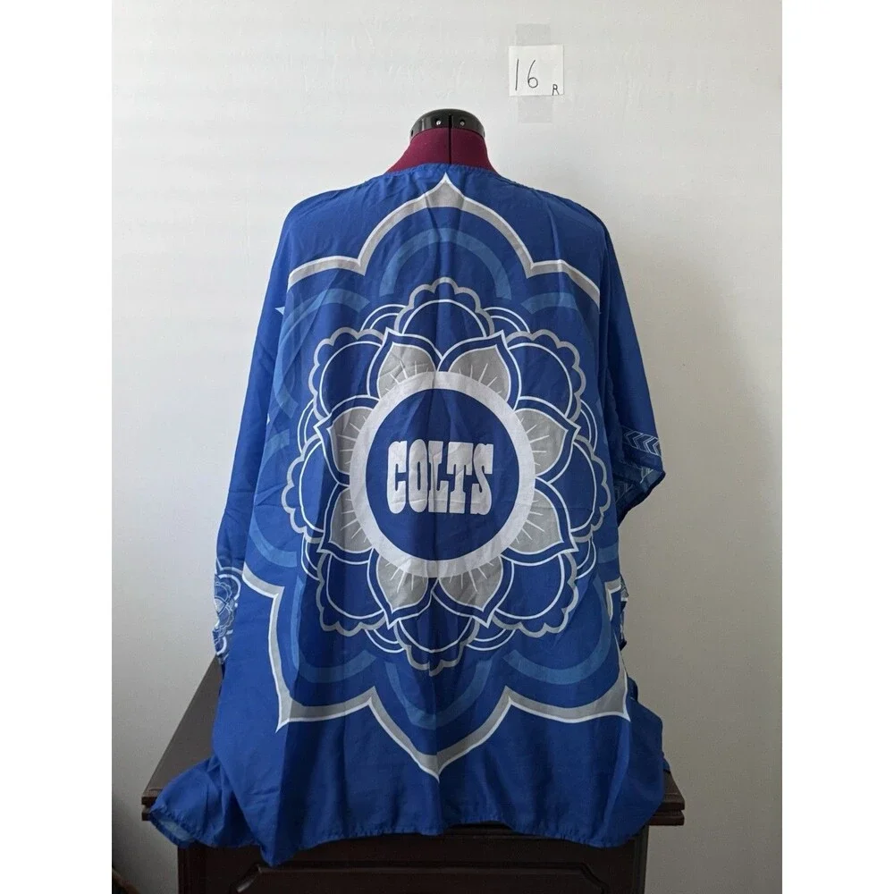 NFL Indianapolis Colts Little Earth Mandala Kaftan Poncho One Size Blue